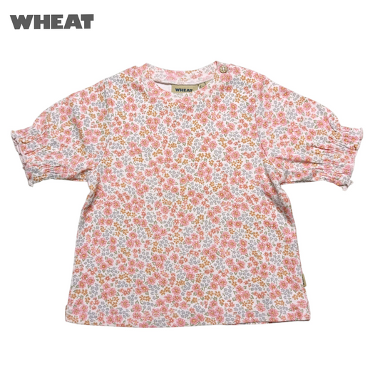 Wheat Round Neck T-shirt ( Printed Flower )