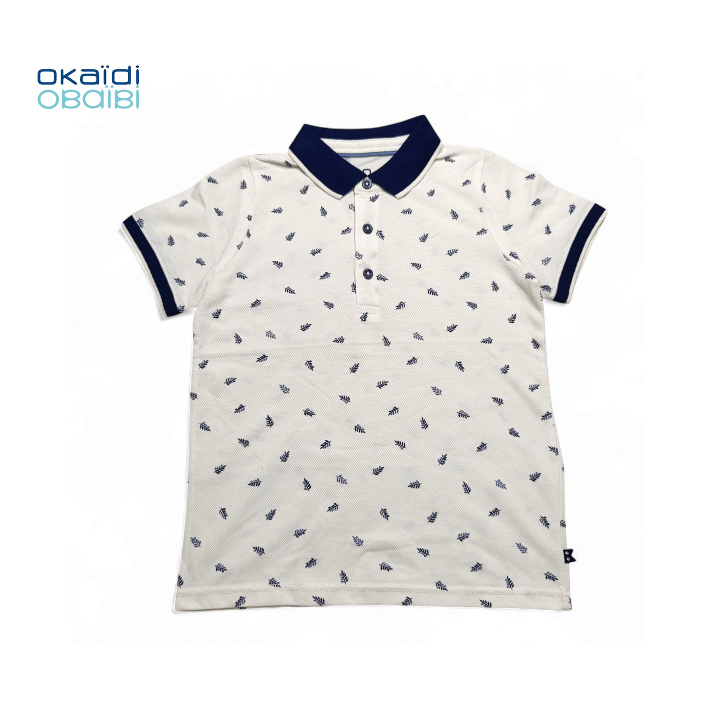 Okaidi Polo T-shirt ( Printed With Dark Blue Collar )