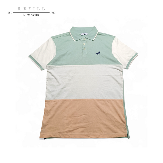Refill Polo T-shirt ( Triple Color & Nevy Blue Wolf Logo )