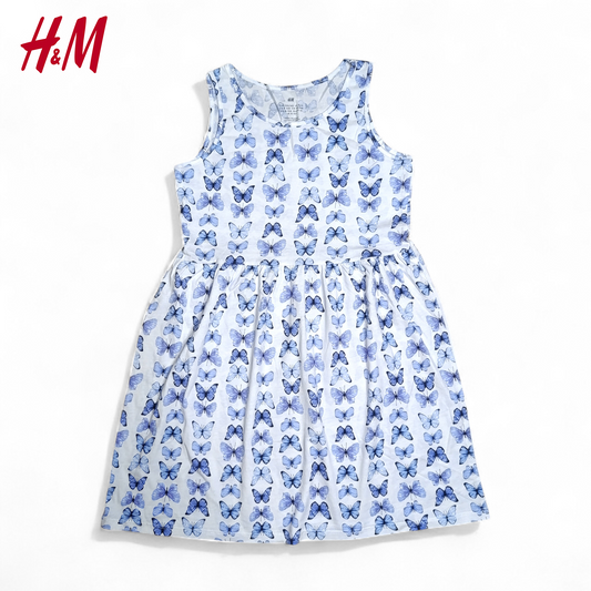 H&M Dress ( Blue Butterfly  Printed )