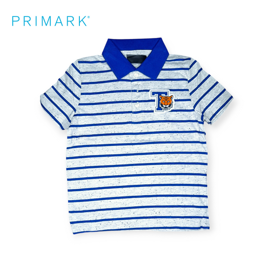 Primark Polo T-shirt (Blue & Gray stripes)