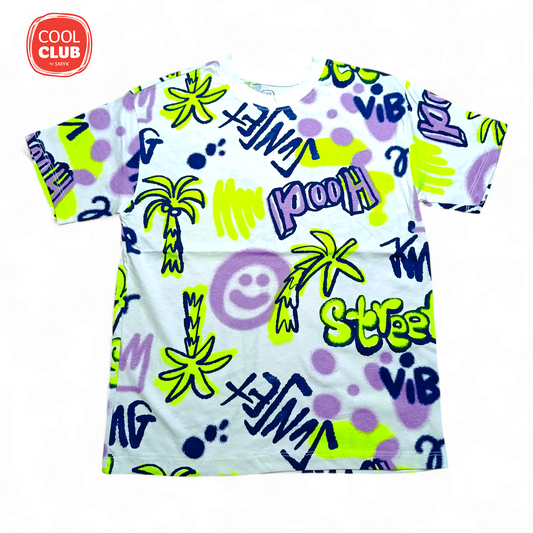 Cool Club Round Neck T-shirt ( Drop Shoulder )