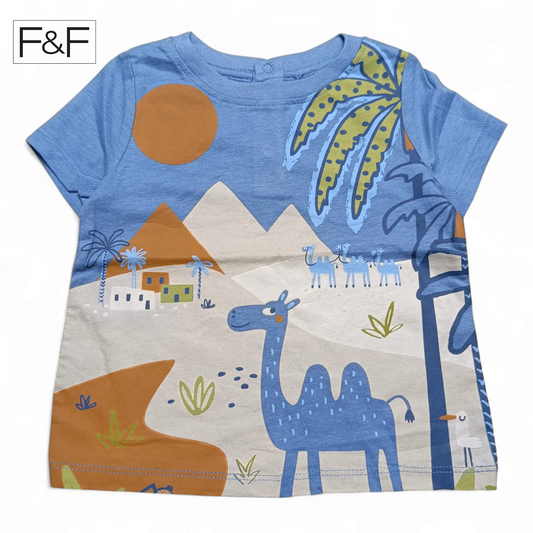 F&F Round Neck T-shirt ( Camel Print )
