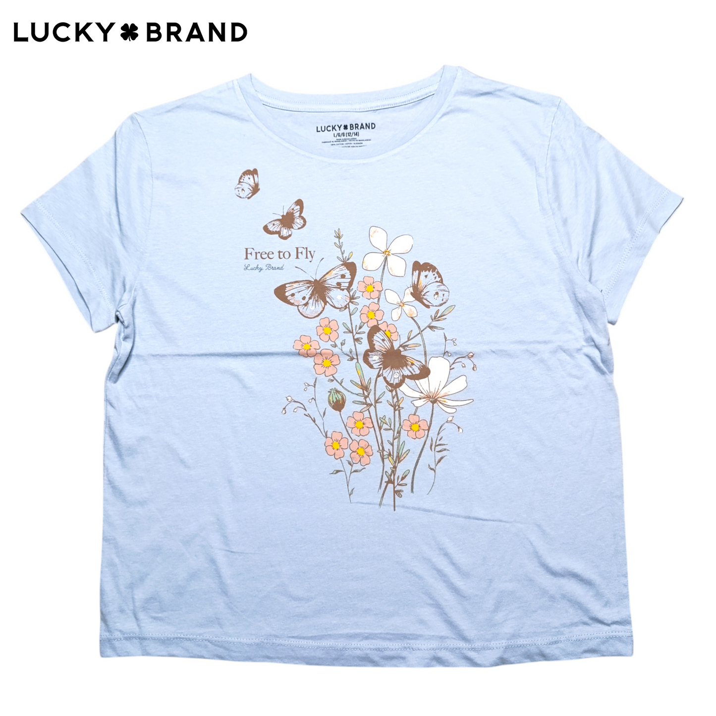 Lucky Brand Round Neck T-shirt ( Crop Top )