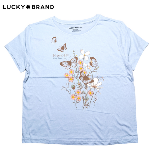 Lucky Brand Round Neck T-shirt ( Crop Top )