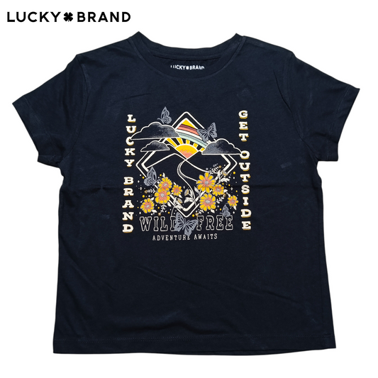 Lucky Brand Round Neck T-shirt ( Crop Top )