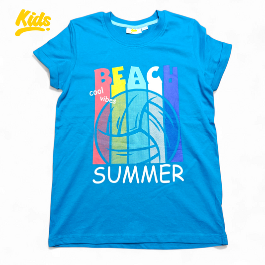 Kids Round Neck T-shirt ( Summer Beach )