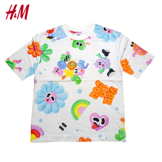 H&M Round Neck T-shirt ( Drop Shoulder & Baggy )