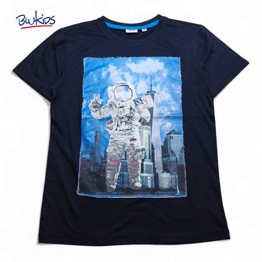 Blukids Round Neck T-shirt ( Astronaut Print )