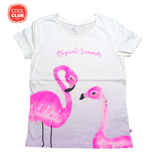 Cool Club Round Neck T-shirt ( Flamingo )